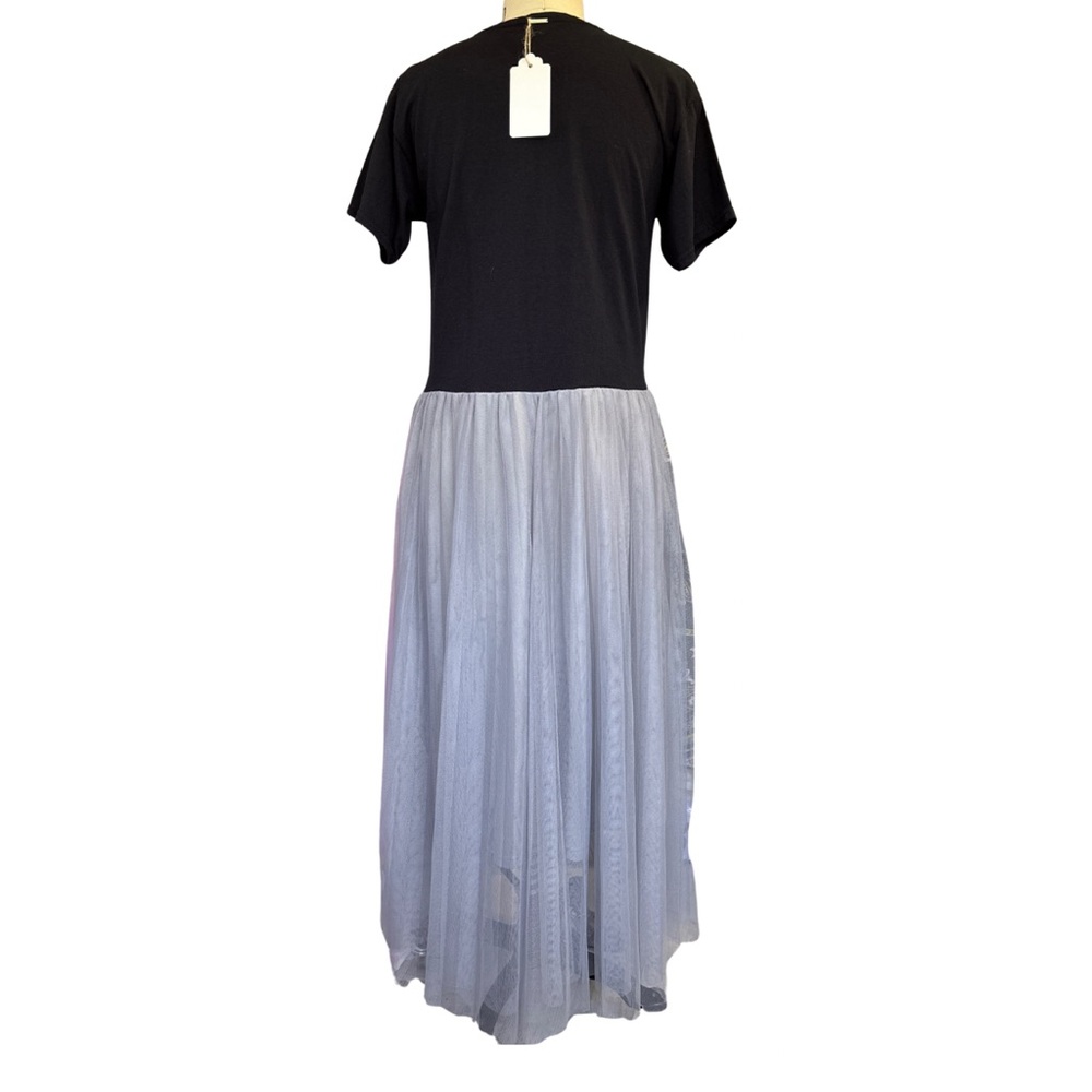 Upcycled by Me: Goth Five Nights At Freddy’s Fun Black Gray Maxi Tulle T Dress - Picture 2 of 5